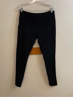 Woolx Piper Leggings Womens L Black Merino Wool Performance Tights Midweight